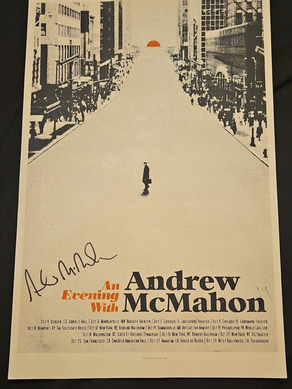 Vintage Autographed Andrew Mcmahon 2019 Tour Poster
